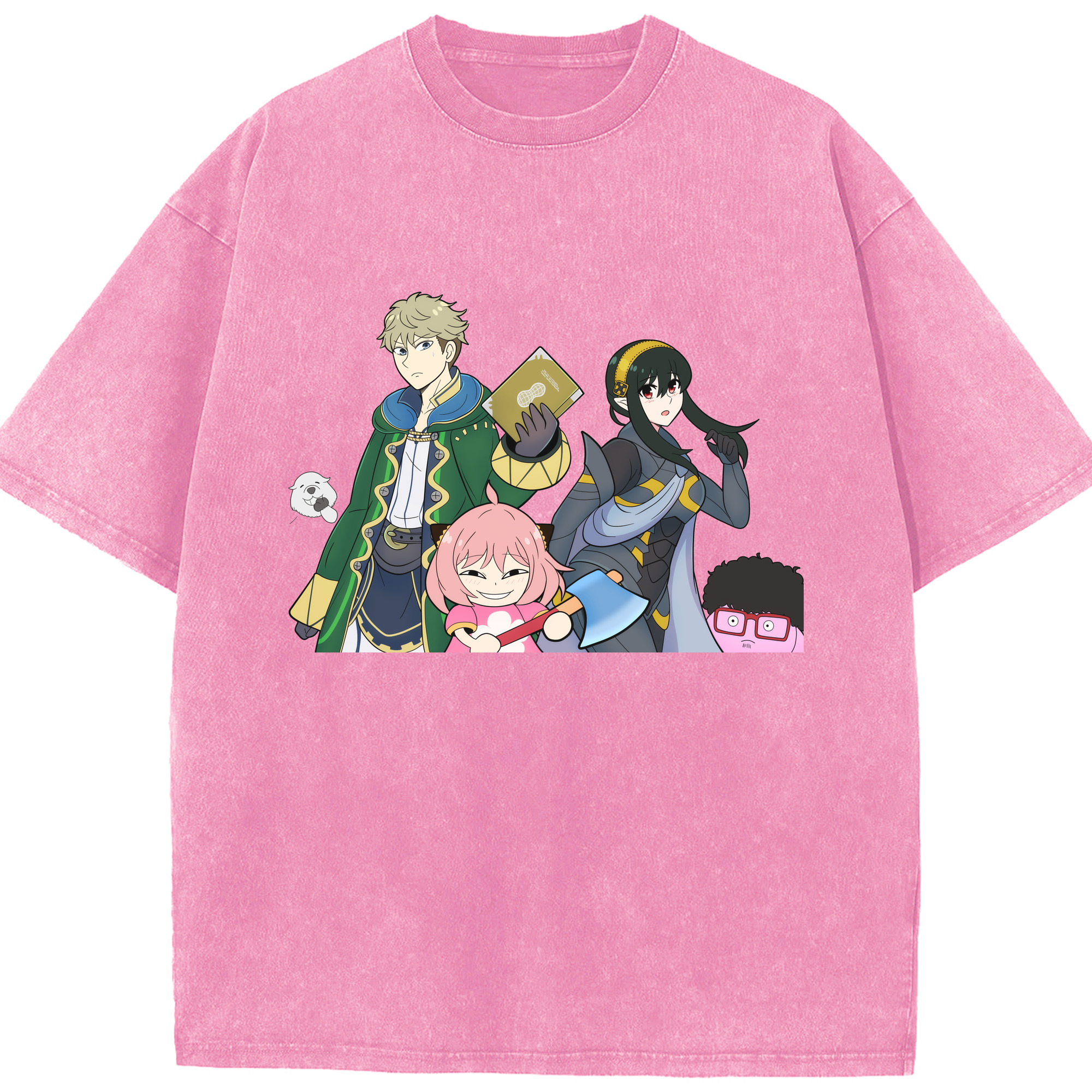 （画像用） SPY×FAMILY间谍家家酒 綿100% ヴィンテージ風 半袖Tシャツ（フロントプリント）